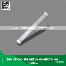 Đèn led bán nguyệt 0.6m Nanoco 18w NSH184 thân bạc ánh sáng trung tính