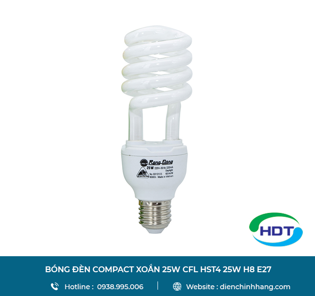 Bóng đèn Compact xoắn 25W CFL HST4 25W H8 E27