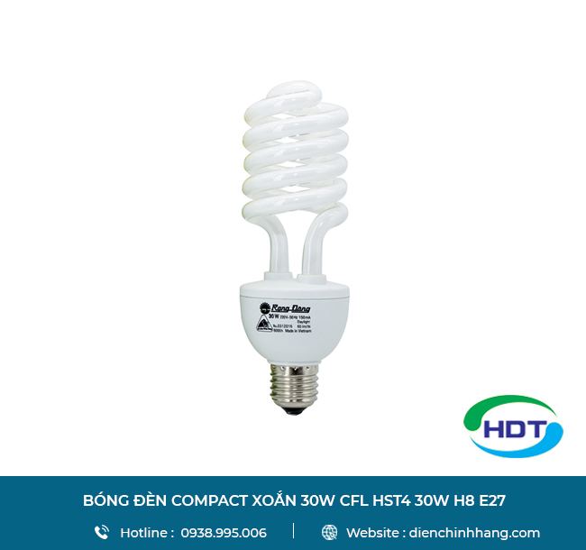 Bóng đèn Compact xoắn 30W CFL HST4 30W H8 E27