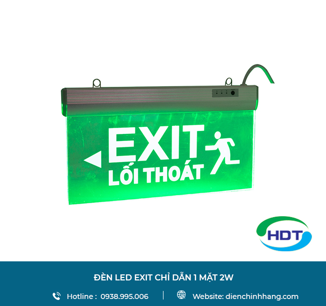 Đèn LED Exit Chỉ dẫn 1 mặt Rạng Đông D CD01 40x20/2.2W  | Den LED Exit Chi dan 1 mat Rang Dong D CD01 40x20 2 2W 