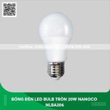 Bóng đèn Led Bulb Tròn 20w Nanoco NLBA206 ánh sáng trắng