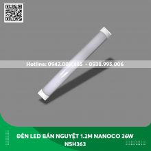 Đèn led bán nguyệt 1.2m Nanoco 36w NSH363 thân bạc ánh sáng vàng