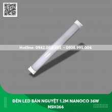 Đèn led bán nguyệt 1.2m Nanoco 36w NSH366 thân bạc ánh sáng trắng