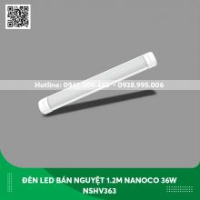 Đèn led bán nguyệt 1.2m Nanoco 36w NSHV363 thân trắng ánh sáng vàng