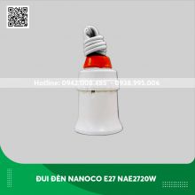 Đui đèn Nanoco E27 NAE2720W loại đi động có dây 20cm màu trắng