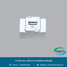 Ổ CẮM SẠC USB DC 5V-1000MA A30USB | O CAM SAC USB DC 5V-1000MA A30USB