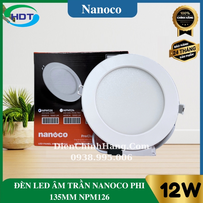Đèn LED âm trần Nanoco 12W NPM123/ NPM124/ NPM126