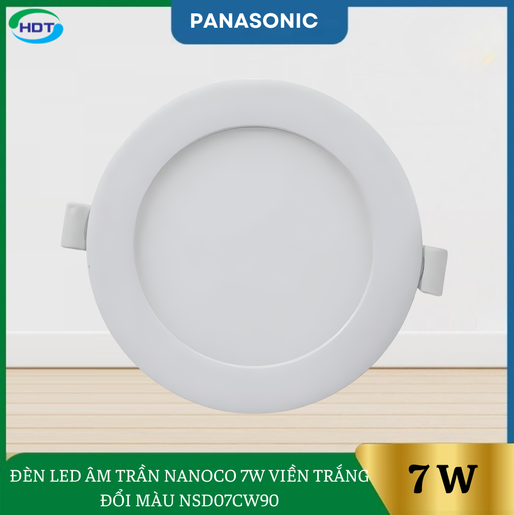 ĐÈN LED ÂM TRẦN NANOCO 7W VIỀN TRẮNG ĐỔI MÀU NSD07CW90