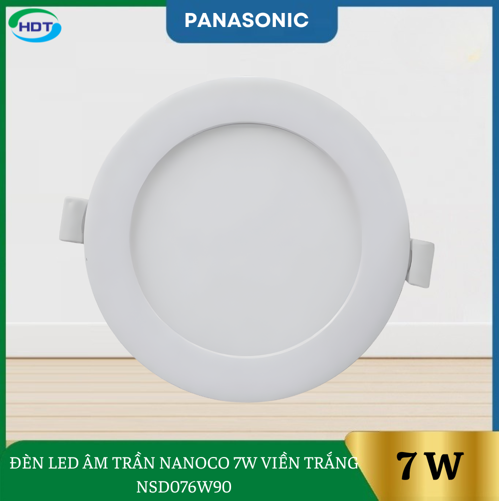 ĐÈN LED ÂM TRẦN NANOCO 7W VIỀN TRẮNG NSD076W90