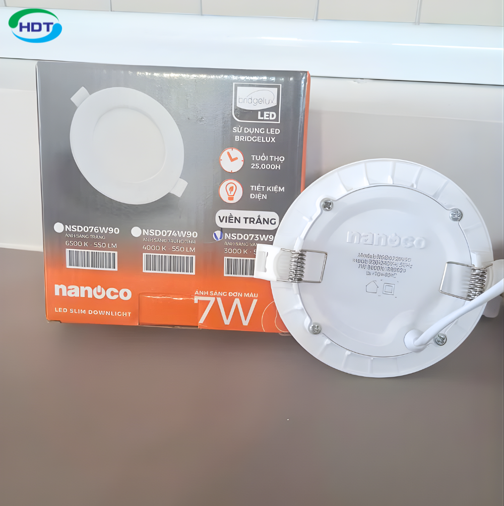 đèn led âm trần siêu mỏng Nanoco 7W