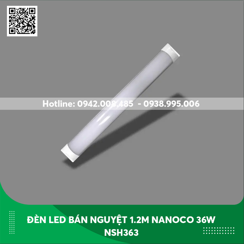 Đèn led bán nguyệt 1.2m Nanoco 36w NSH363/NSH3664/NSH366