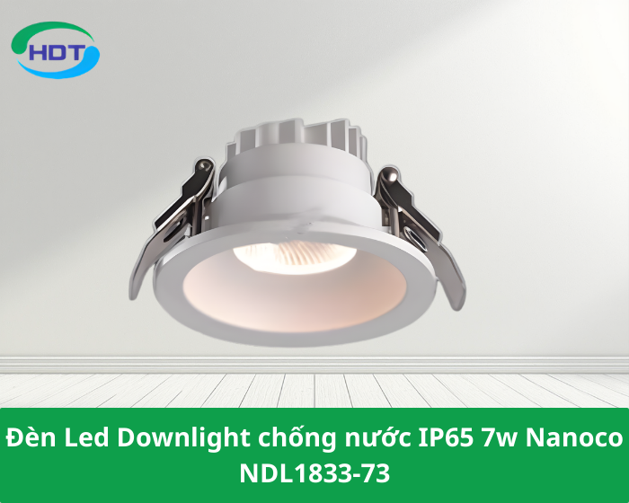 Đèn Led Downlight chống nước IP65 7w Nanoco NDL1833-73 ánh sáng vàng