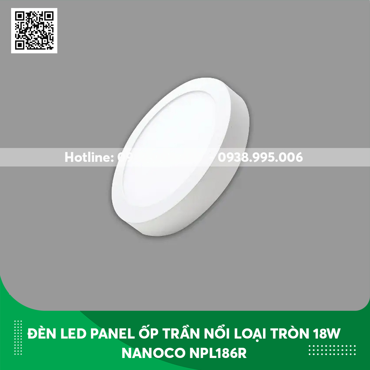 Đèn Led Panel ốp trần nổi Nanoco loại tròn 18w NPL183R/ NPL184R / NPL186R