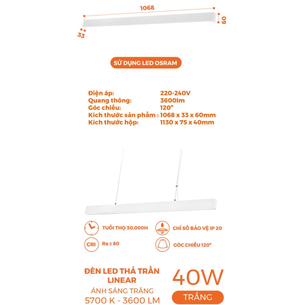 Đèn Thả Trần - LINEAR Nanoco