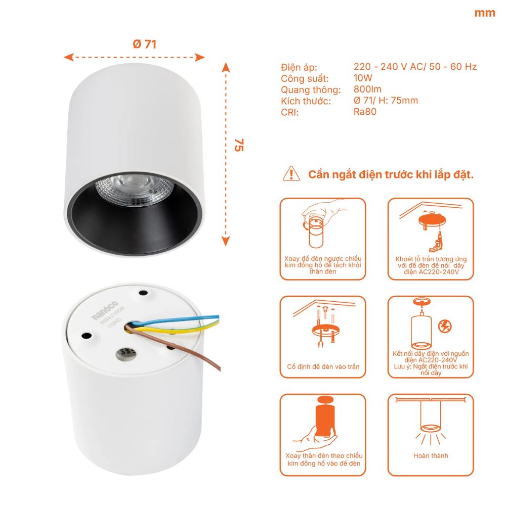 Đèn Ống Bơ Nanoco