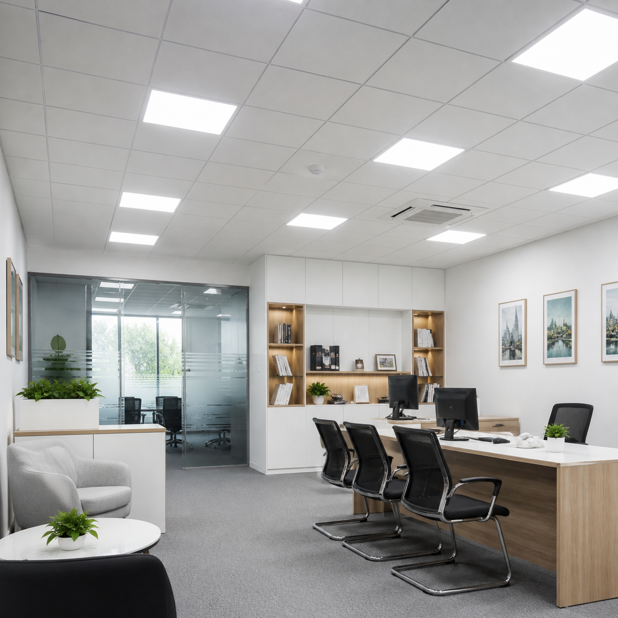 ứng dụng đèn led panel 600x600 Panasonic 36w NNFC7056088 NNFC7055088