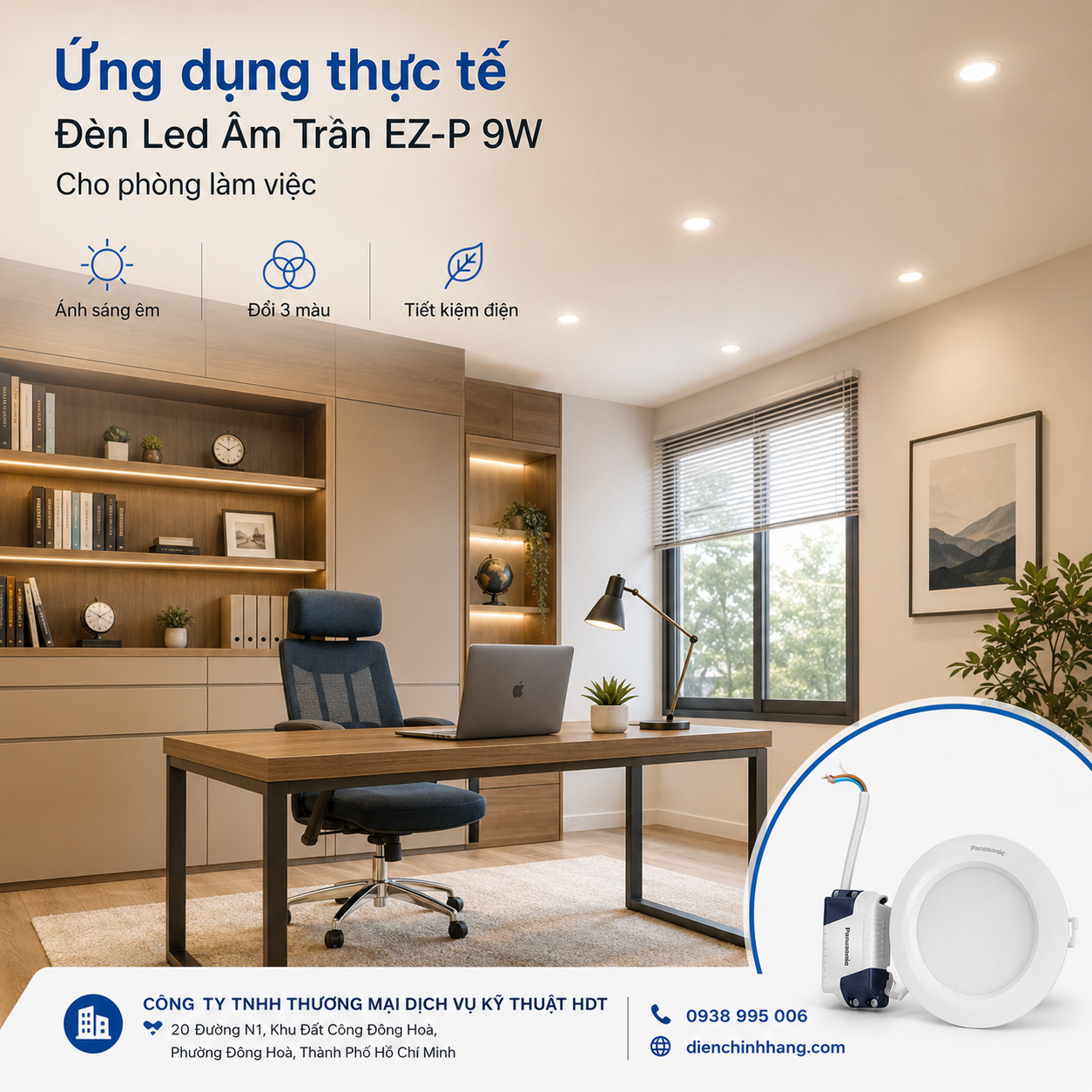 Đèn Led Âm Trần Panasonic EZ-P 9W Đổi Màu Phi 125 NNV71353WE1A