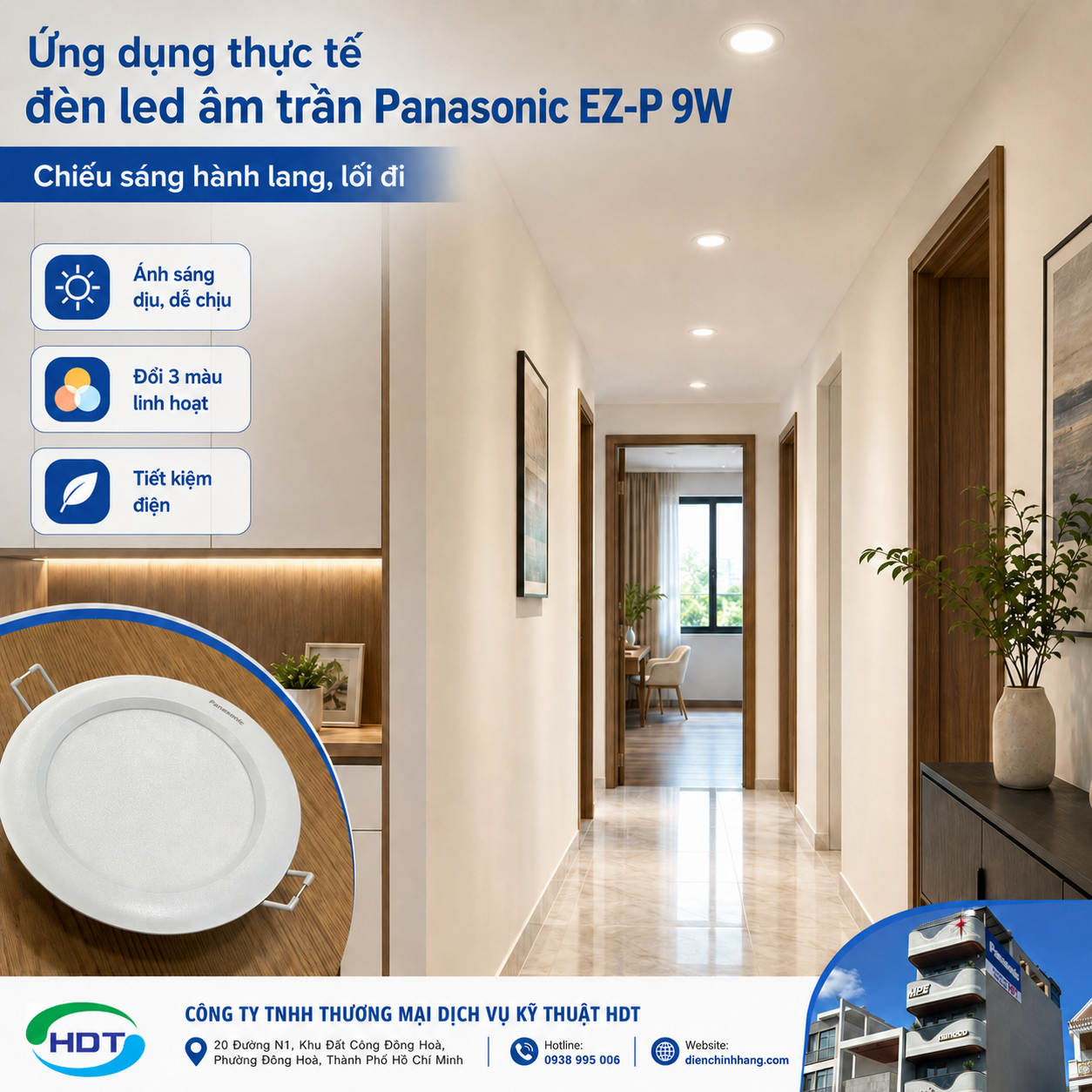 Đèn Led Âm Trần Panasonic EZ-P 9W Đổi Màu Phi 135 NNV71354WE1A