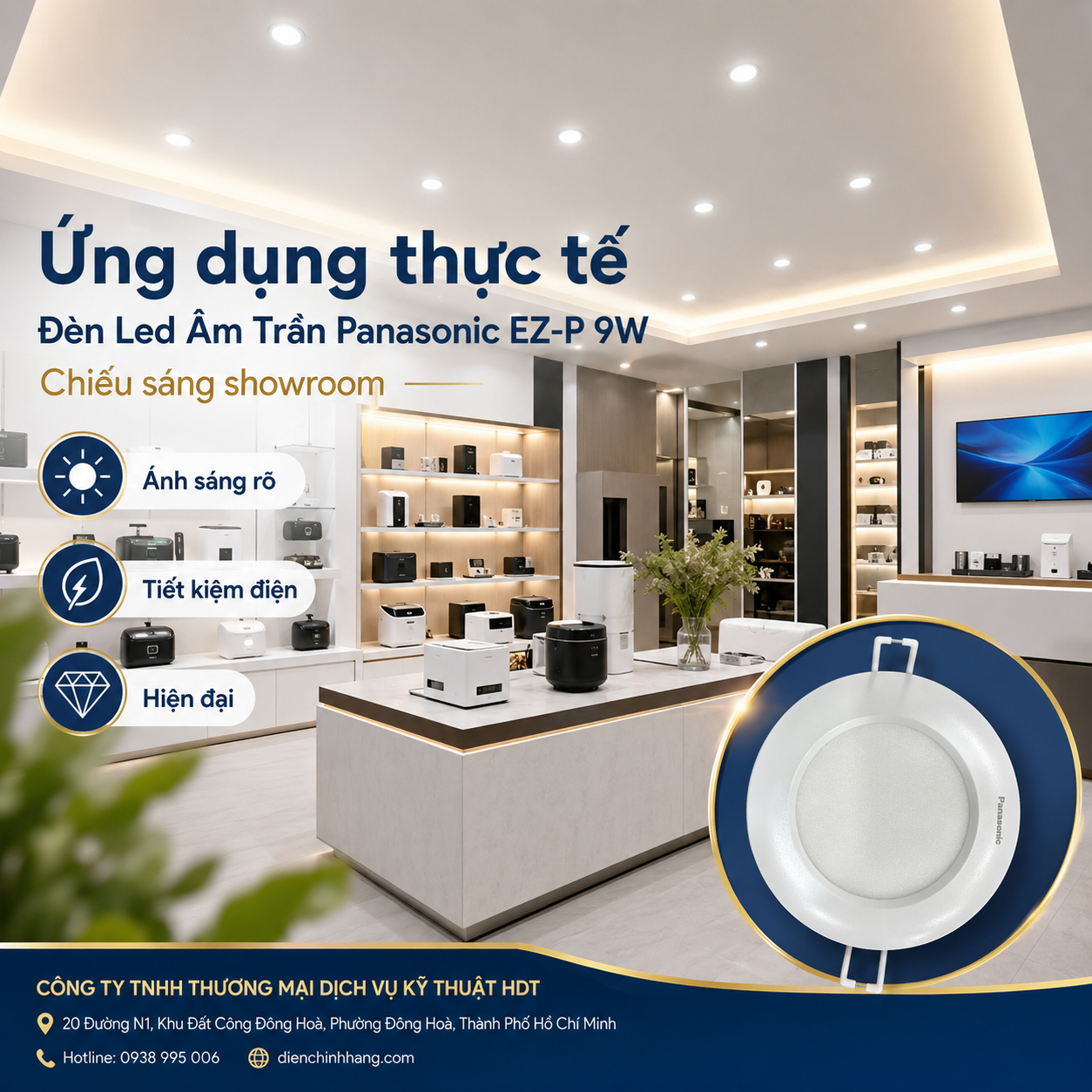 Đèn Led Âm Trần Panasonic EZ-P 9W Phi 110 NNV71321WE1A