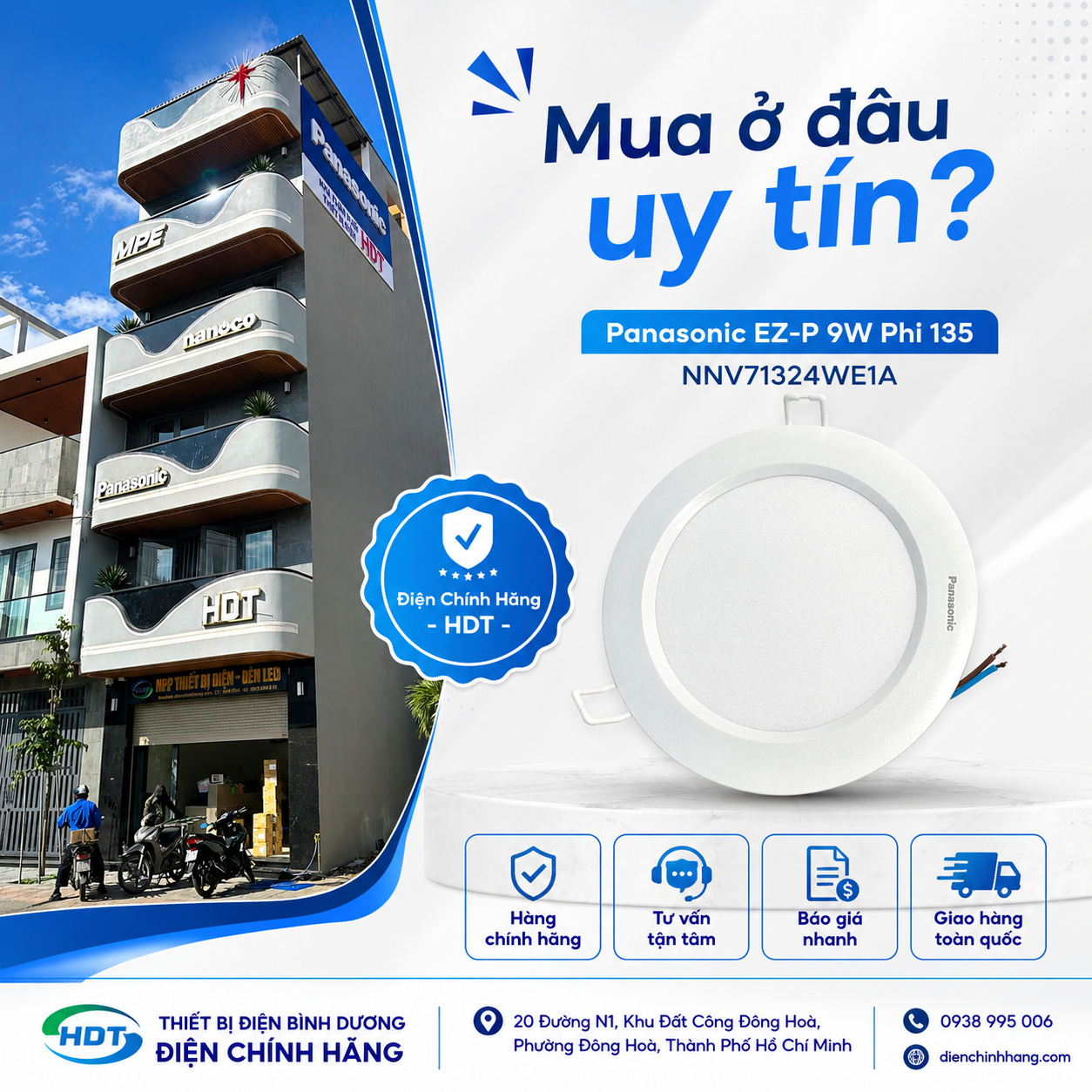 Đèn Led Âm Trần Panasonic EZ-P 9W Phi 135 NNV71324WE1A