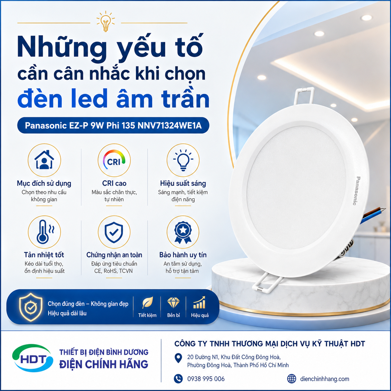Đèn Led Âm Trần Panasonic EZ-P 9W Phi 135 NNV71324WE1A