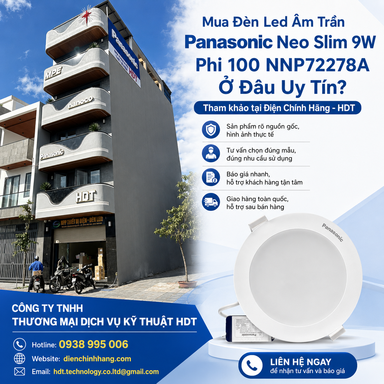 Đèn Led Âm Trần Panasonic Neo Slim 9W Phi 100 NNP72278A
