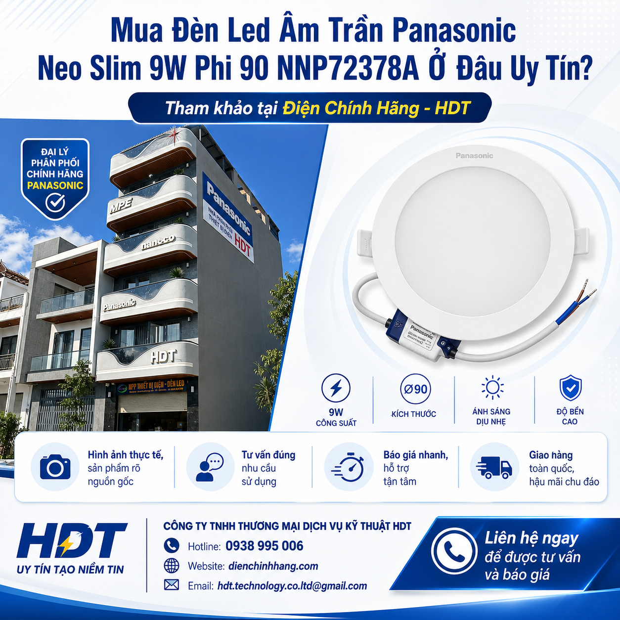 Đèn Led Âm Trần Panasonic Neo Slim 9W Phi 90 NNP72378A