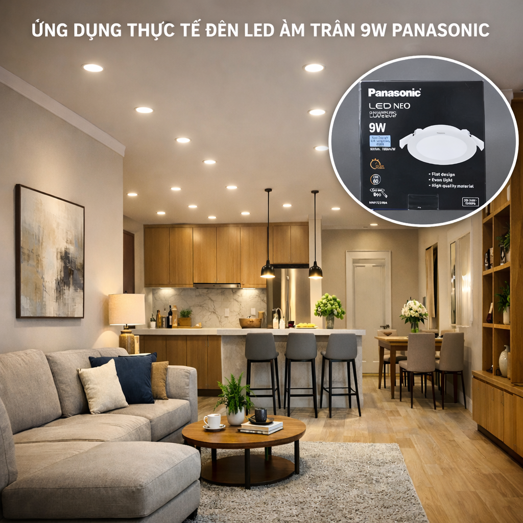 Đèn Led Âm Trần 9w Panasonic