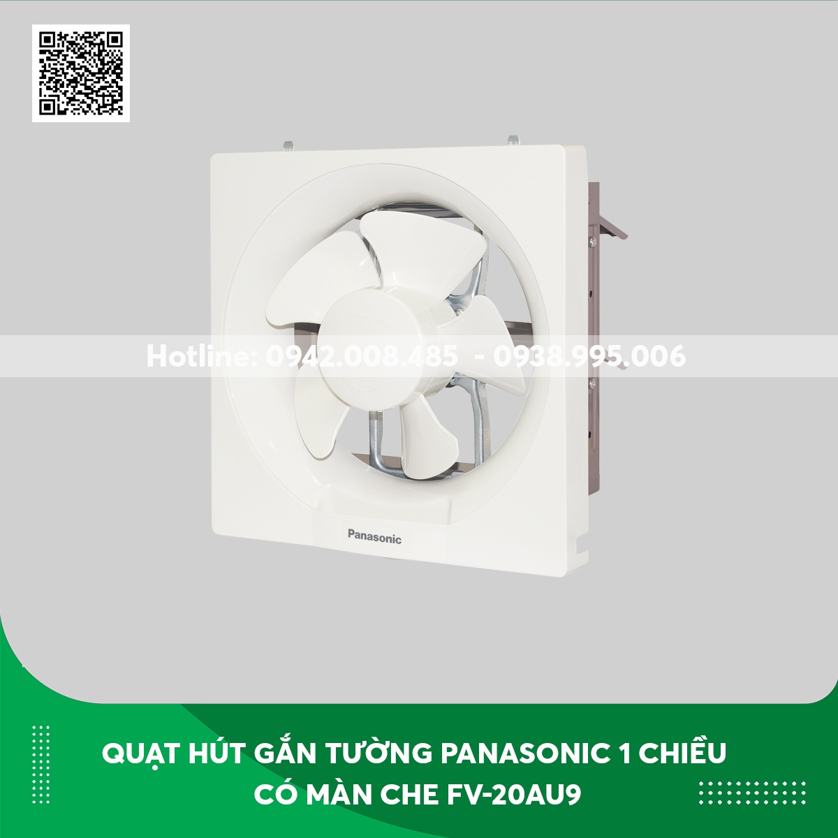 Quạt hút gắn tường Panasonic 1 chiều có màn che FV-20AU9
