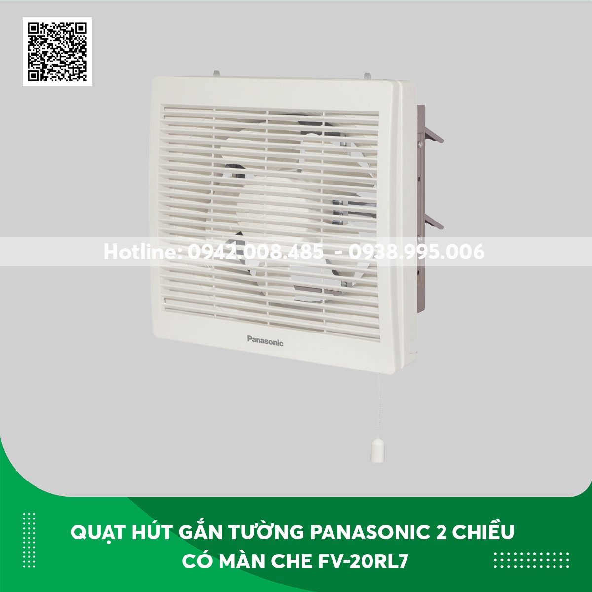 Quạt hút gắn tường Panasonic 2 chiều có màn che FV-20RL7