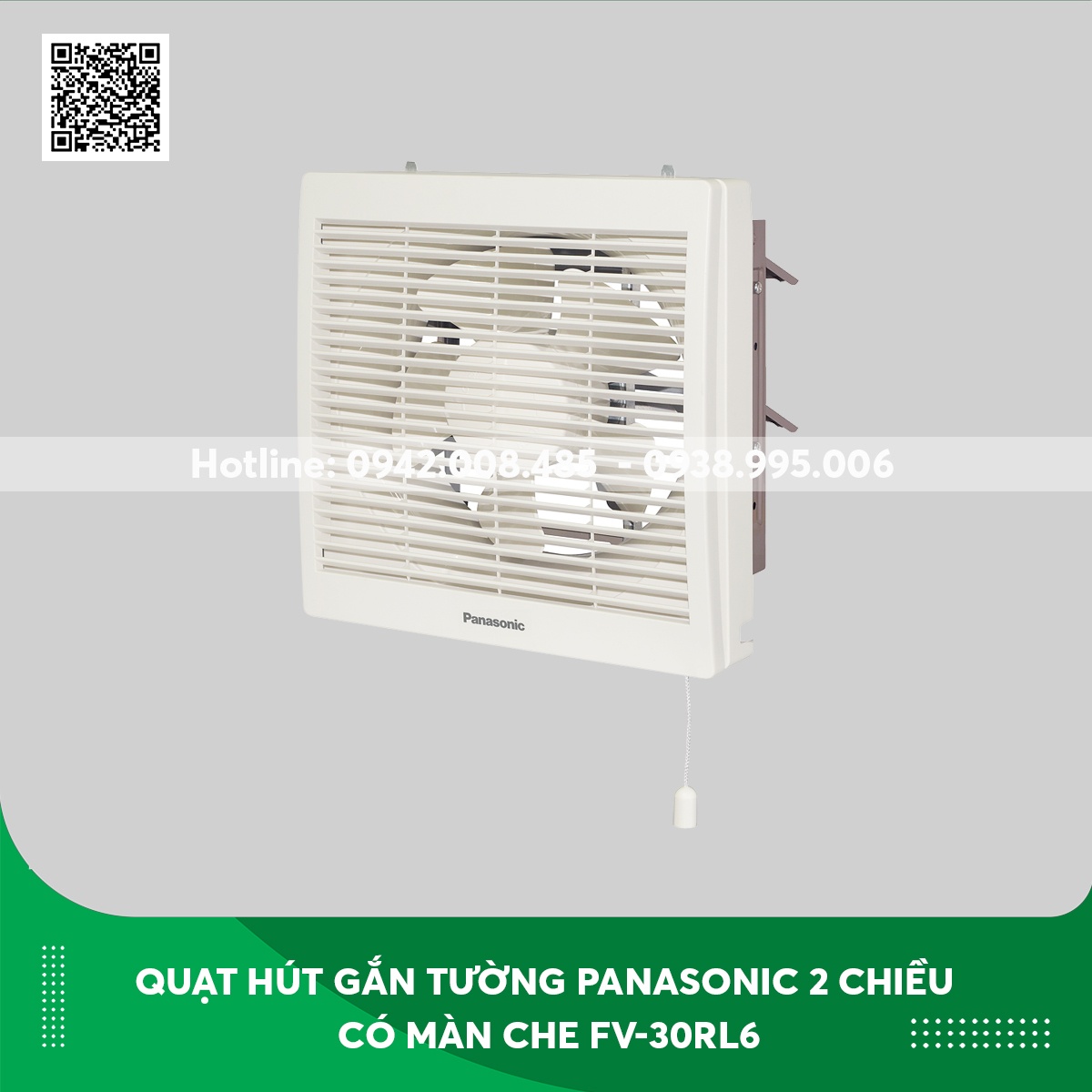 Quạt hút gắn tường Panasonic 2 chiều có màn che FV-30RL6