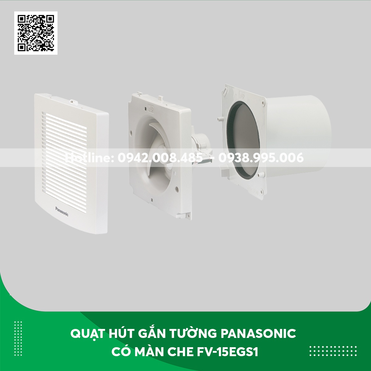 Quạt hút gắn tường Panasonic có màn che FV-15EGS1