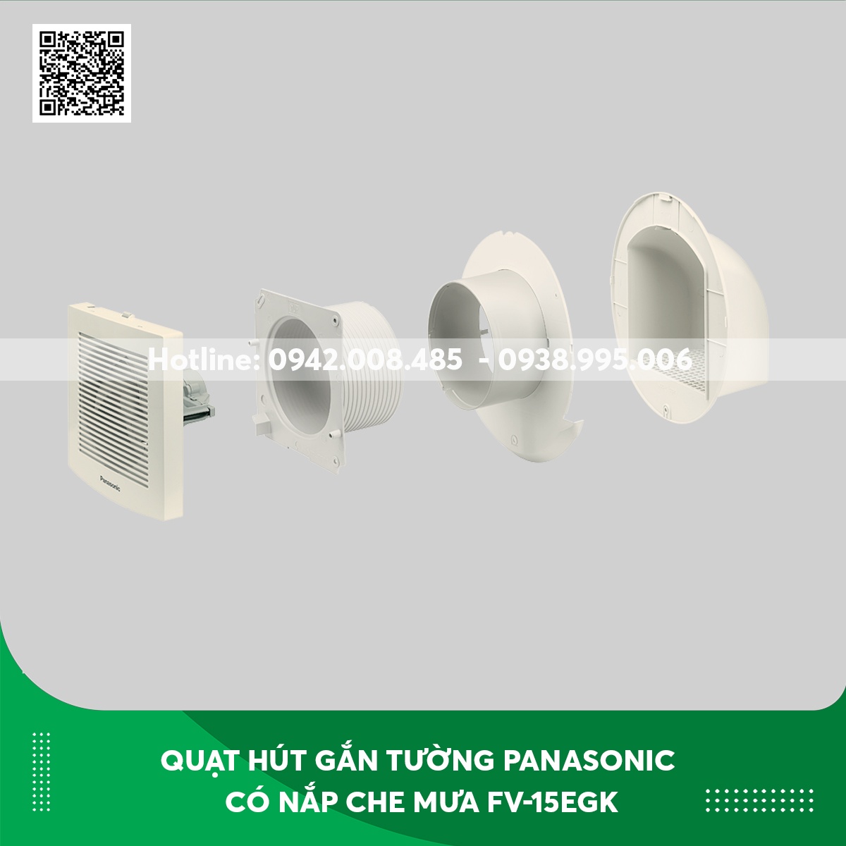 Quạt hút gắn tường Panasonic có nắp che mưa FV-15EGK