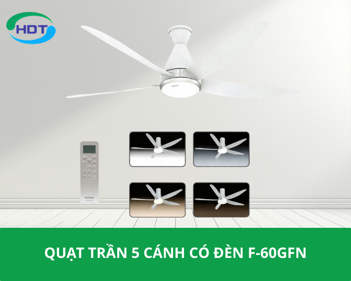 QUẠT TRẦN 5 CÁNH CÓ ĐÈN F-60GFN