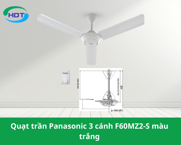 Quạt trần Panasonic 3 cánh F60MZ2-S màu trắng