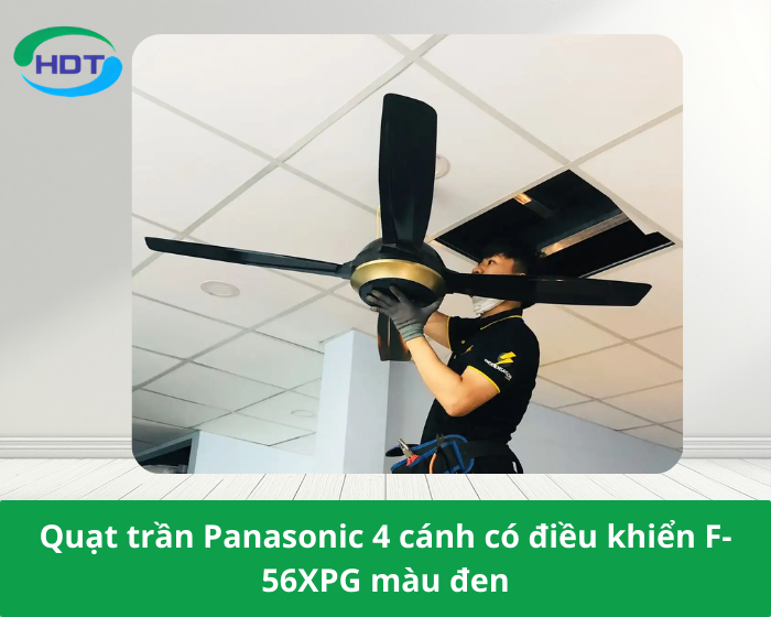 Quạt trần Panasonic 4 cánh có điều khiển F-56XPG màu đen