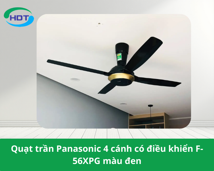 Quạt trần Panasonic 4 cánh có điều khiển F-56XPG màu đen