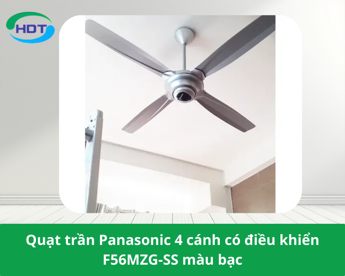 Quạt trần Panasonic 4 cánh có điều khiển F56MZG-SS màu bạc