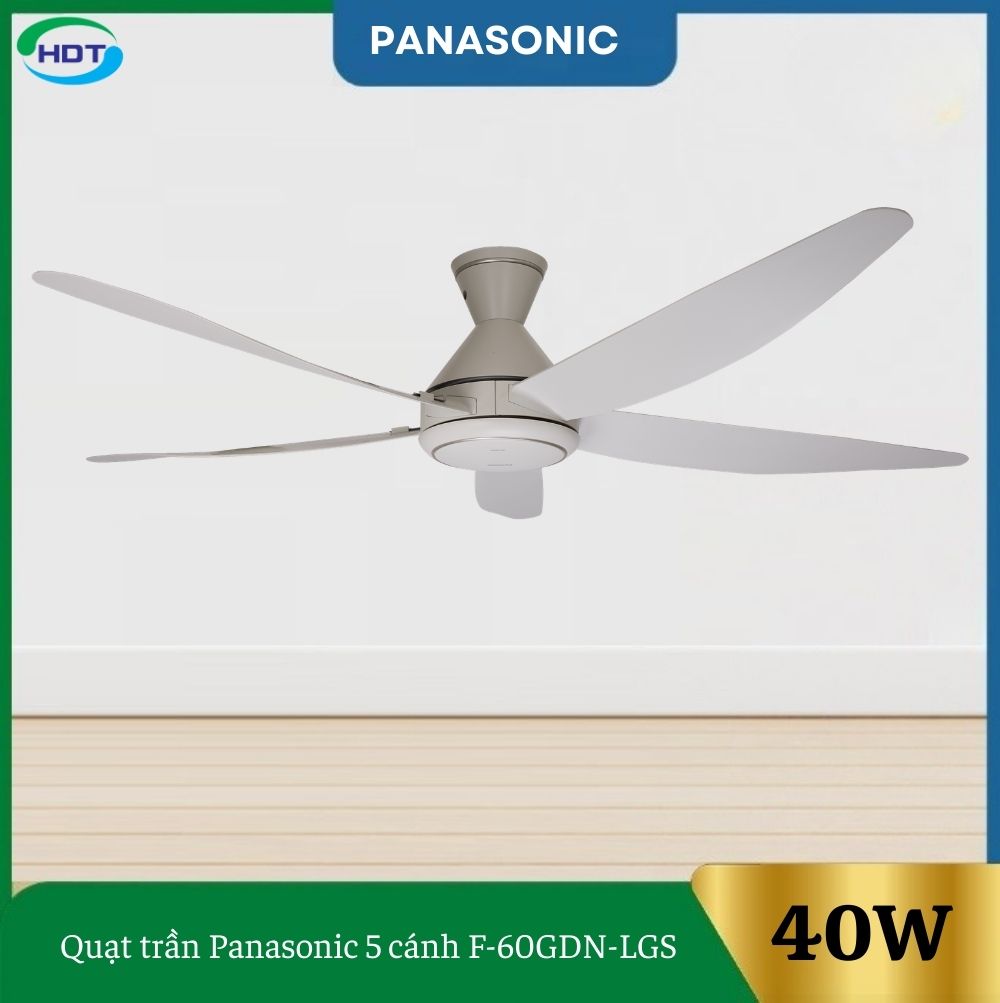quạt trần Panasonic 5 cánh màu xám F-60GDN-LG 