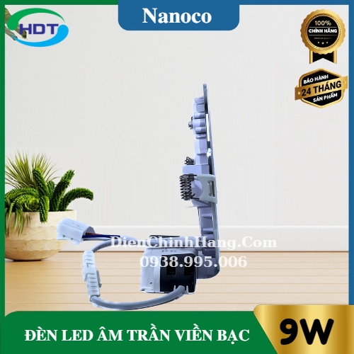 Đèn âm trần siêu mỏng Nanoco viền bạc 9W NSD093S110/ NSD094S110/ NSD096S110