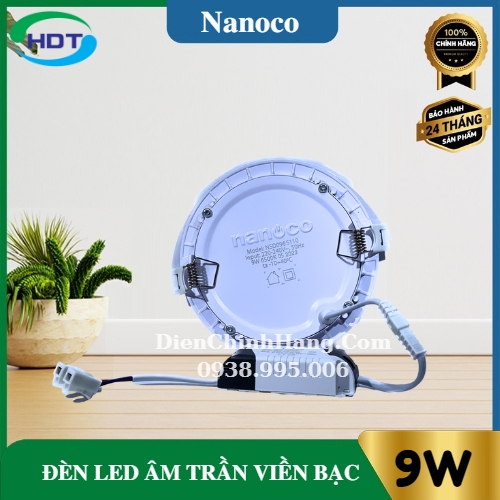 Đèn âm trần siêu mỏng Nanoco viền bạc 9W NSD093S110/ NSD094S110/ NSD096S110