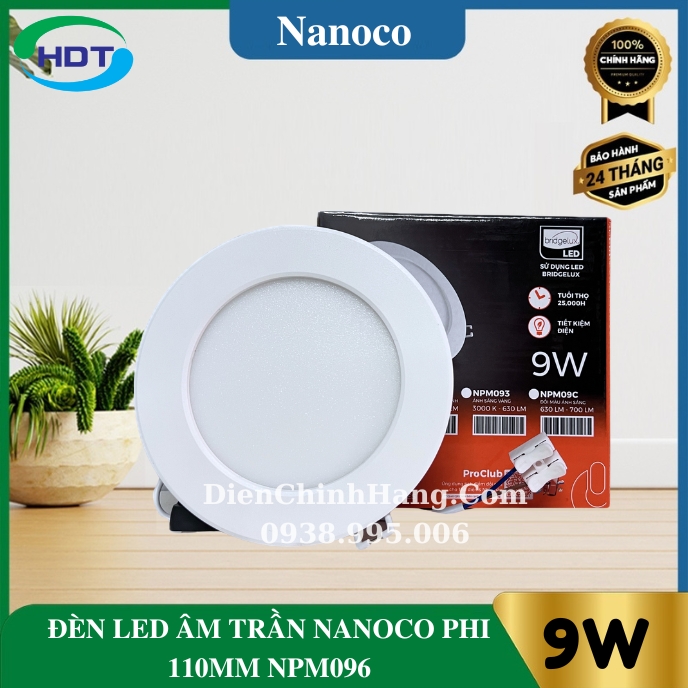 Đèn LED âm trần siêu mỏng Nanoco 9W NPM093/ NPM094/ NPM096
