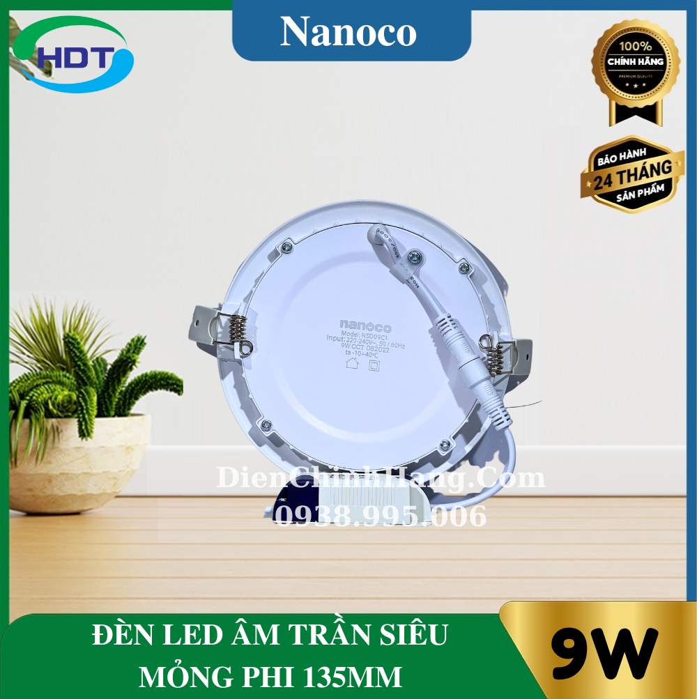 Đèn LED Downlight siêu mỏng đổi màu Nanoco 9W NSD09C1