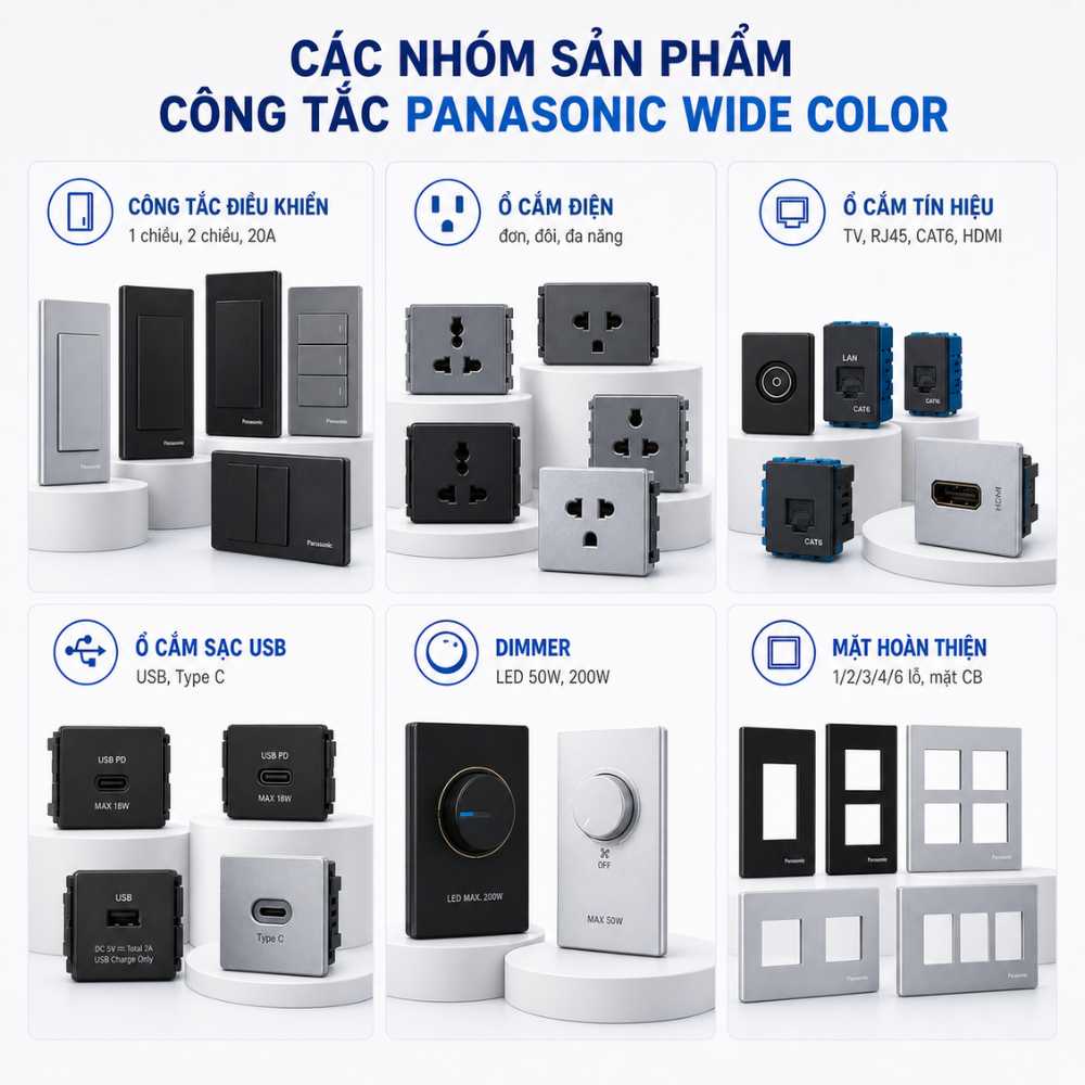 Công tắc Panasonic Wide color