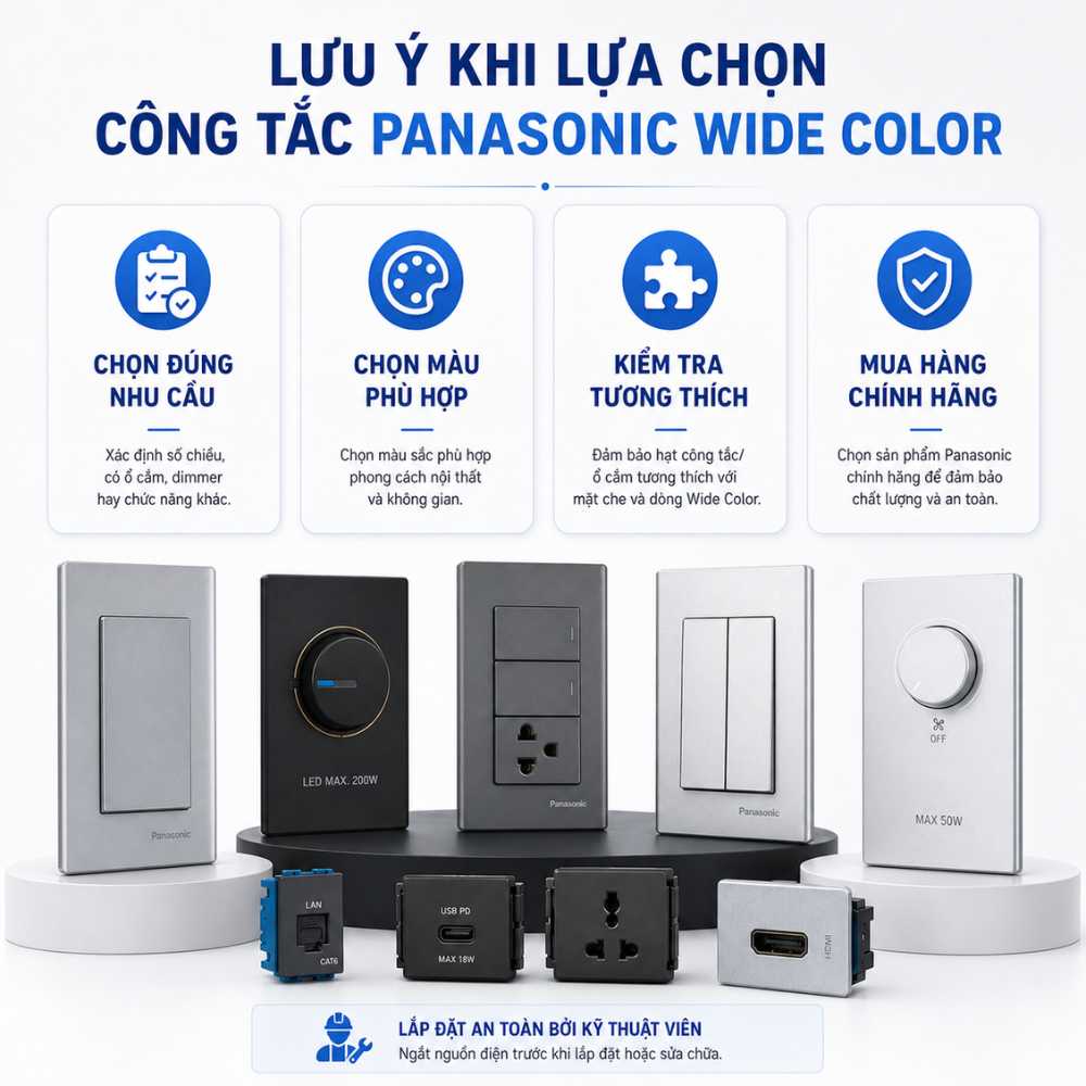 Công tắc Panasonic Wide color