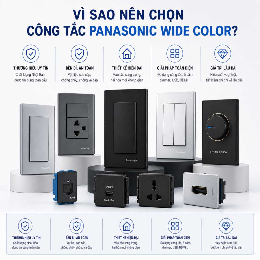 Công tắc Panasonic Wide color