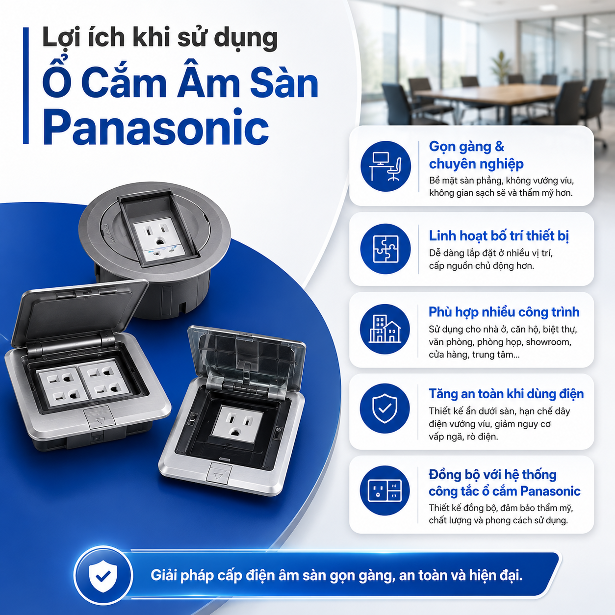 Ổ Cắm Âm Sàn Panasonic