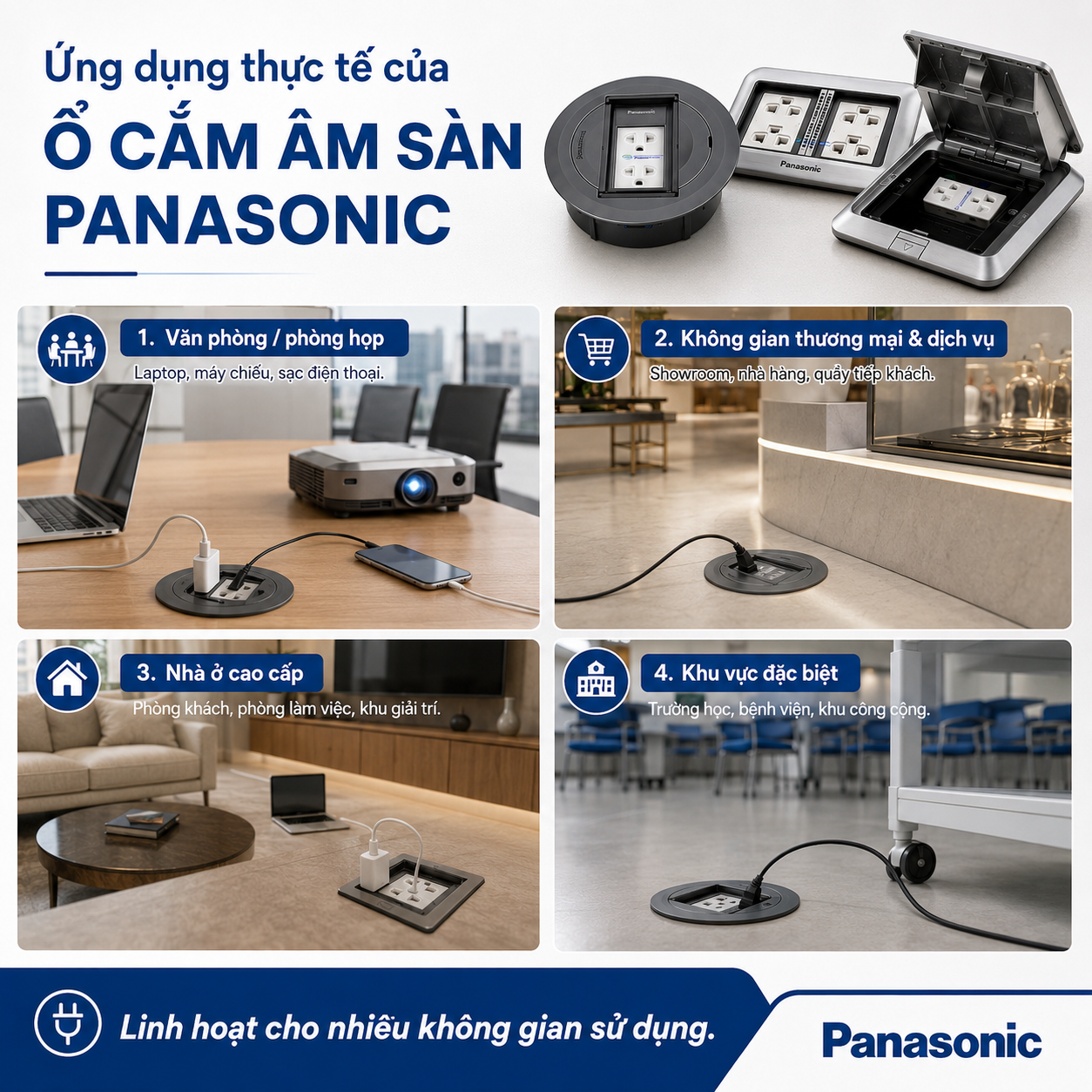 Ổ Cắm Âm Sàn Panasonic
