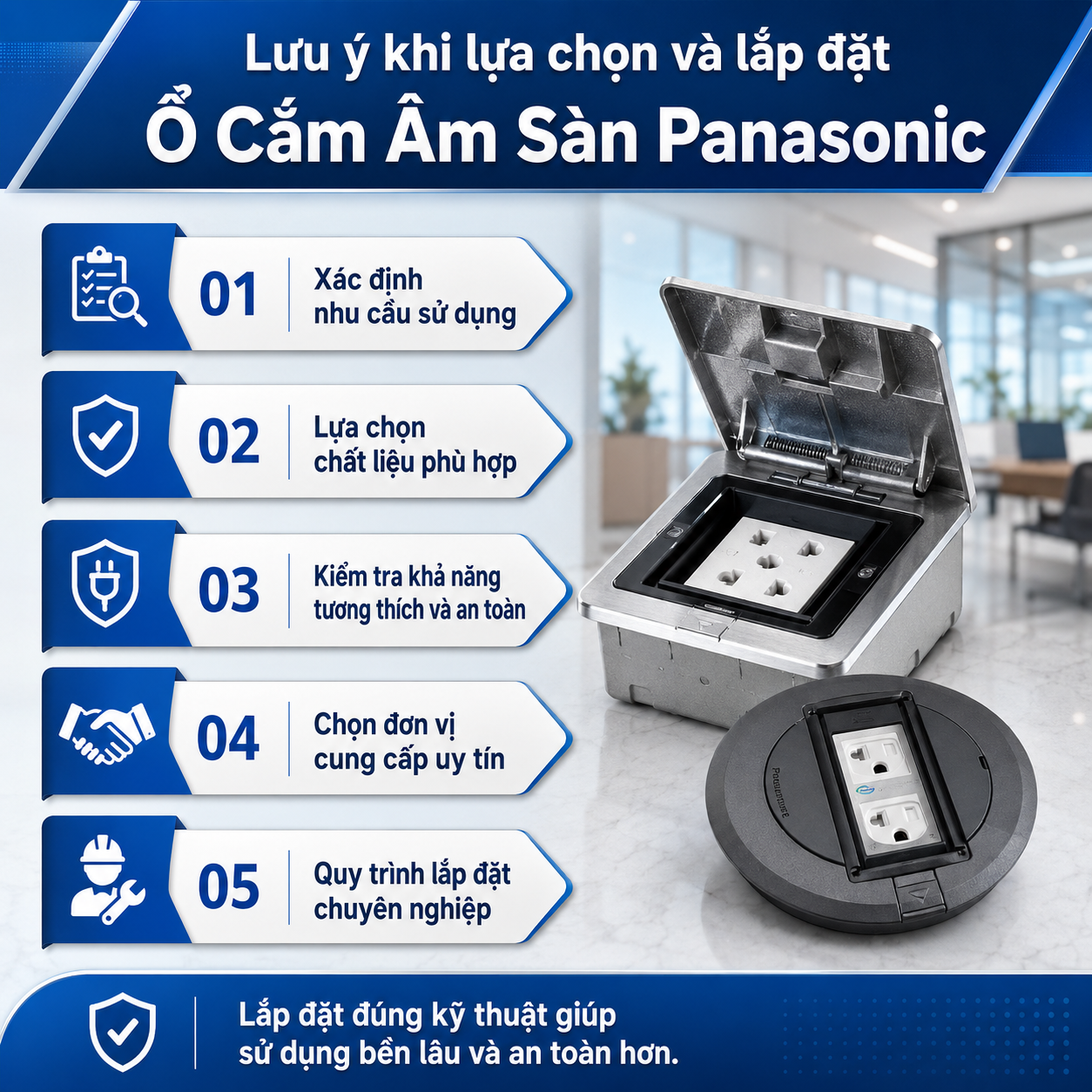 Ổ Cắm Âm Sàn Panasonic