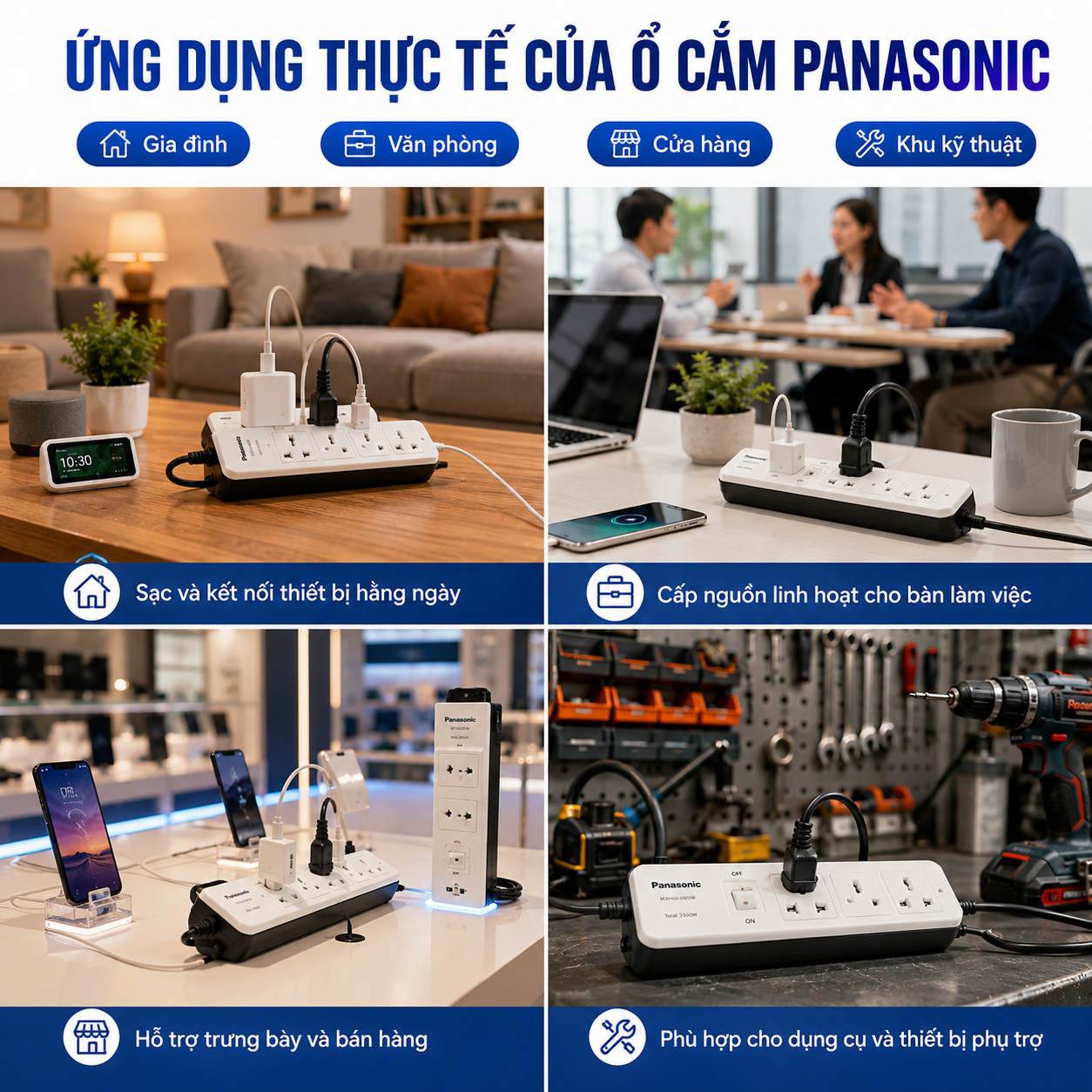 Ổ Cắm Có Dây Panasonic | Ổ Cắm Kéo Dài Panasonic